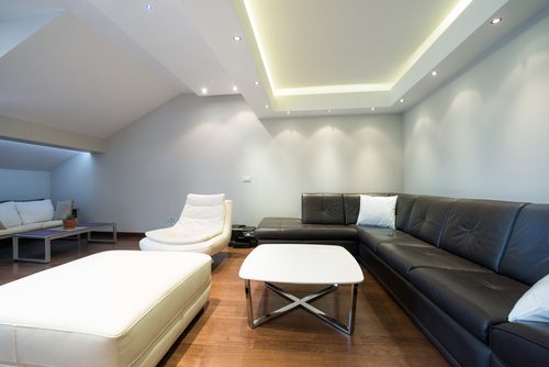 Multi-layered POP ceiling for living room