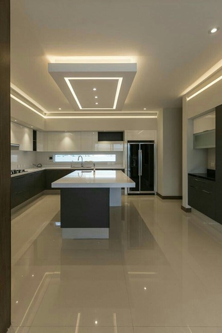 Central drop false ceiling with cove lights