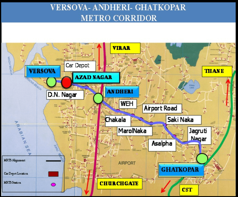 Mumbai Metro Map Route